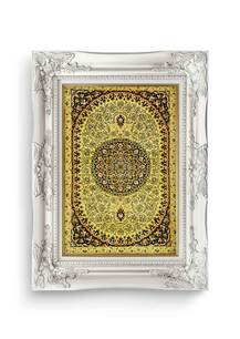 تابلو فرش فرش دستباف قم طرح گلریز طلایی 2665 تابلو فرش فرش دستباف قم طرح گلریز طلایی 2665